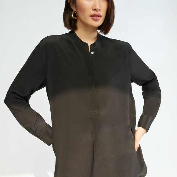 Aritzia Babaton Notion Black Silk Blouse Size Small - Picture 11 of 15